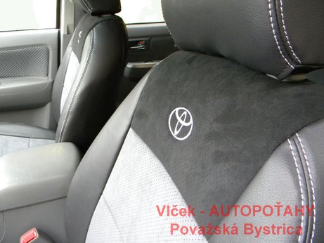AUTOPOTAHY Toyota Hillux , interiér po zvýšení vnútornej výbavy, z látky do kože s Alcantarou + logo , ORIGINAL PRODUCT MAD AUTOPOTAHY Toyota Hillux , interiér po zvýšení vnútornej výbavy, z látky do kože s Alcantarou + logo , ORIGINAL PRODUCT MAD