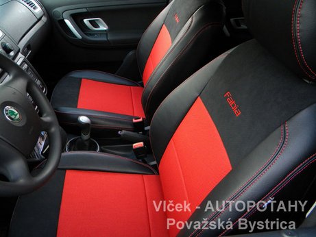 AUTOPOTAHY Škoda FABIA, Dynamic Collection, Kombinácia látky s Alcantarou, nápis Fabia, ORIGINAL PRODUCT MAD AUTOPOTAHY Škoda FABIA, Dynamic Collection, Kombinácia látky s Alcantarou, nápis Fabia, ORIGINAL PRODUCT MAD