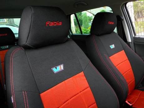 AUTOPOTAHY Fabia VRS predné sedadlá + detail na výšivky  ORIGINAL PRODUCT MAD AUTOPOTAHY Fabia VRS predné sedadlá + detail na výšivky  ORIGINAL PRODUCT MAD